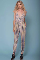 Harper Floral Jumpsuit Navy