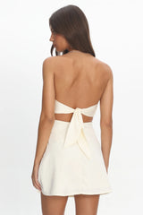 Keke Bead Strap Cut-Out Mini Dress Ivory