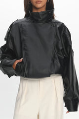 Bellarae High Neck Bomber Jacket Black