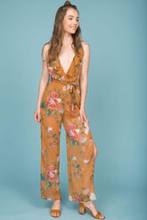 Danica Dressy Floral Jumpsuit Mustard