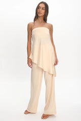 Danita Elastic Waist Pants Vanilla