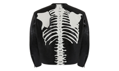 Bones Flat Leather Jacket "Black / White" BONES001