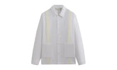 Seersucker Long-Sleeve Boxy Collared Overshirt "White" KHM032080 101