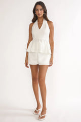 Molly Faux Pocket Shorts White