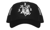 Amiri x Wes Lang Reaper Logo Trucker Hat "Black White" AW22MAH012-004