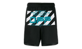 OFF-WHITE Wavy Line Mesh Shorts "Black / Multicolor" OMCI005R201010041001
