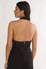 Meri Halterneck Top Black