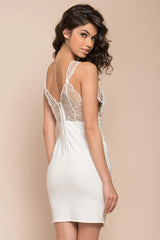Carter Lace Overlay Dress White