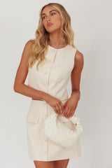 Montreal Woven Crescent Bag Ivory