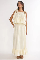 Alera Frill Hem Maxi Skirt Vanilla