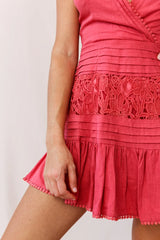 Bianca Fluted Hem Tie-Back Dress Rose