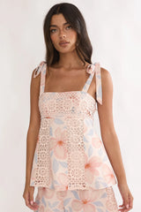 Baybreeze Tied Shoulder Top Floral