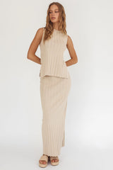 Kimora Sleeveless Knit Top Sand