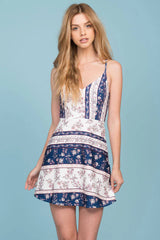 Taliyah Floral Dress Navy White