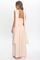 Lorienne Shoulder Sash Maxi Dress Pearl