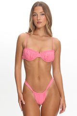 Gold Coast Gathered Bust Bikini Top Pink