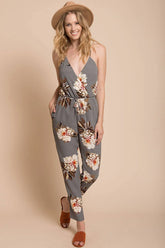 Izabella Grey Floral Jumpsuit