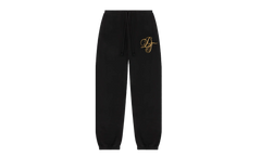 Metallic Gold Script Sweatpants "Black" DT283