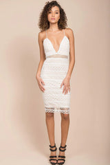 Venus Sexy Crochet Party Dress White
