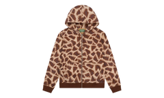 Faux Fur Giraffe Print Hoodie "Brown" DT547