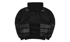 Opium K9 Dogbiter Hooded Leather Bomber Jacket "Black Silver" PP028