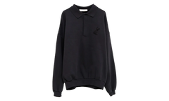 Embroidered Classic Polo Sweatshirt "Vintage Black" 192HO252042F
