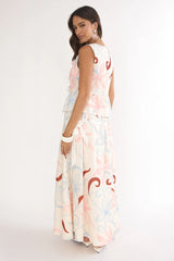 Salty Sea Side Bow Maxi Skirt Floral