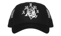 Amiri x Wes Lang Reaper Logo Trucker Hat "Black White" AW22MAH012-004