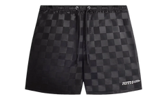 Checkered Satin Collins shorts "Black" KHM060696 001