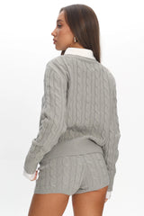 LIONESS Coastal Cable Knit Sweater Cloud