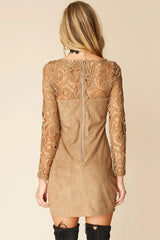 Francie Fringe Dress Brown
