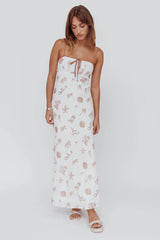 Roll With It Square Neckline Maxi Dress Beige