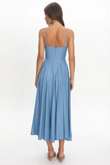 Take It All Cami Strap Midi Dress Light Blue