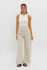 Level Up Ribbed Top White