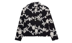 Floral Ribbon Button Up Shirt "Black" HTG260147 BLK