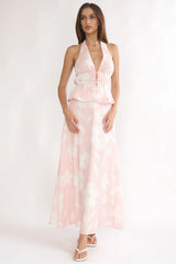 Under The Moons A-Line Maxi Skirt Floral