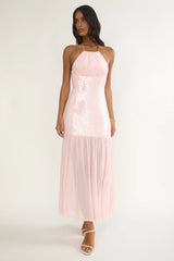 Wilma Sequin Bodice Maxi Dress Pink