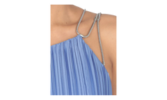 PLEATED ASYMMETRIC CASCADE DRESS "Light Blue" RW DR0011 5944 E24 166